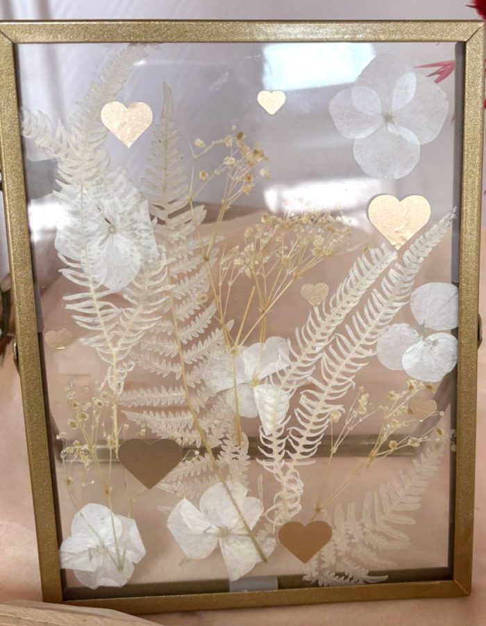 Cadre en verre fleuri