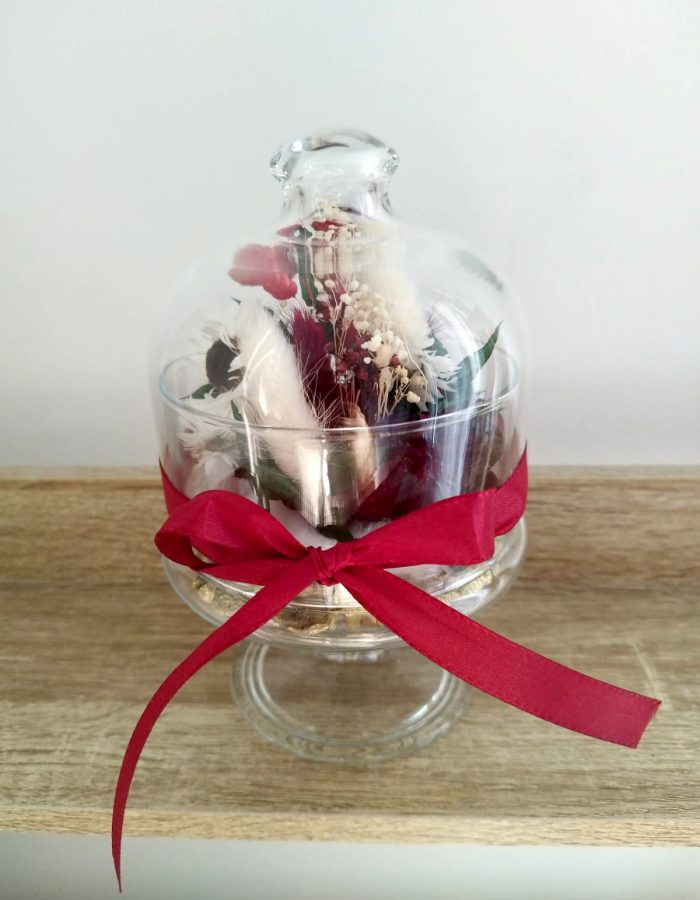 Cloche verre rouge
