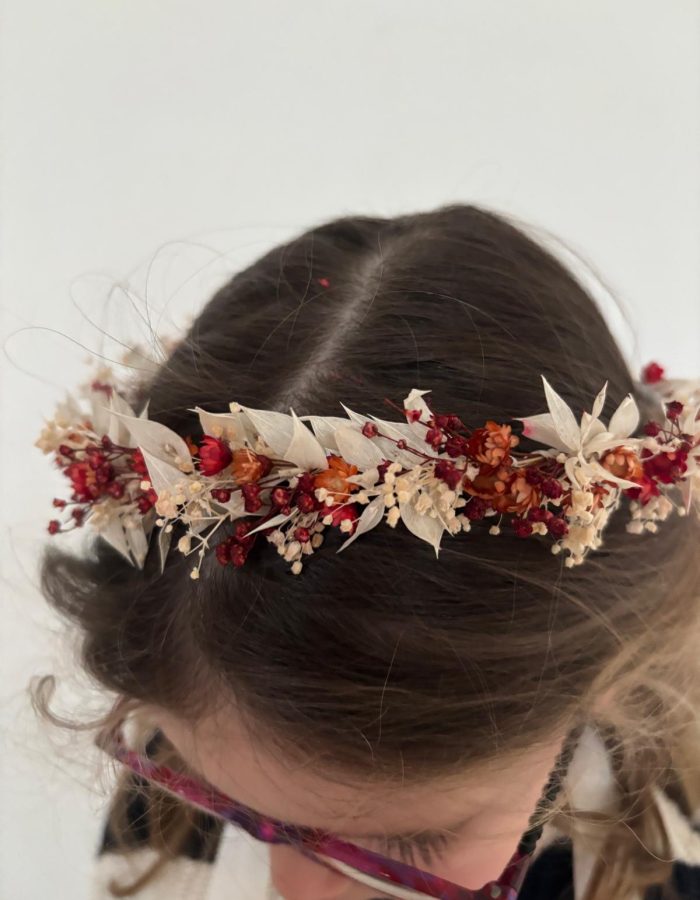 Couronne fleurs rouge